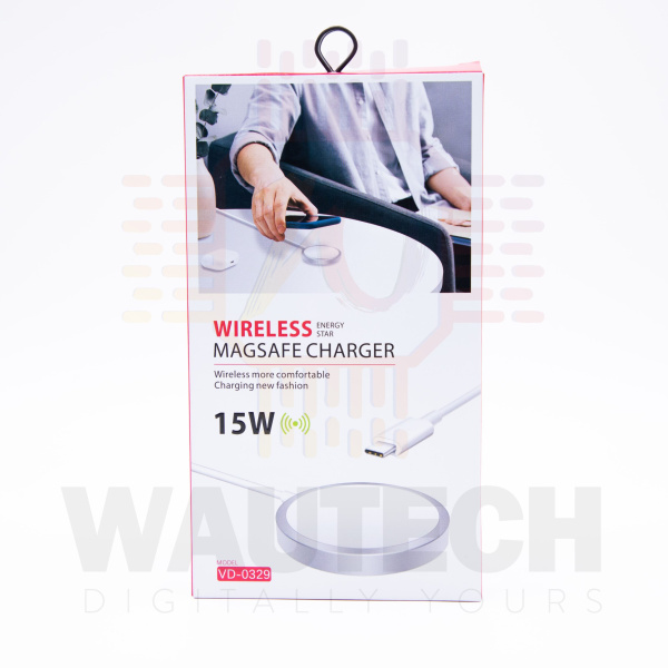 VEN-DENS 15W Wireless MagSafe Charger for Apple Devices - White Grey2 - Wautech Peterborough