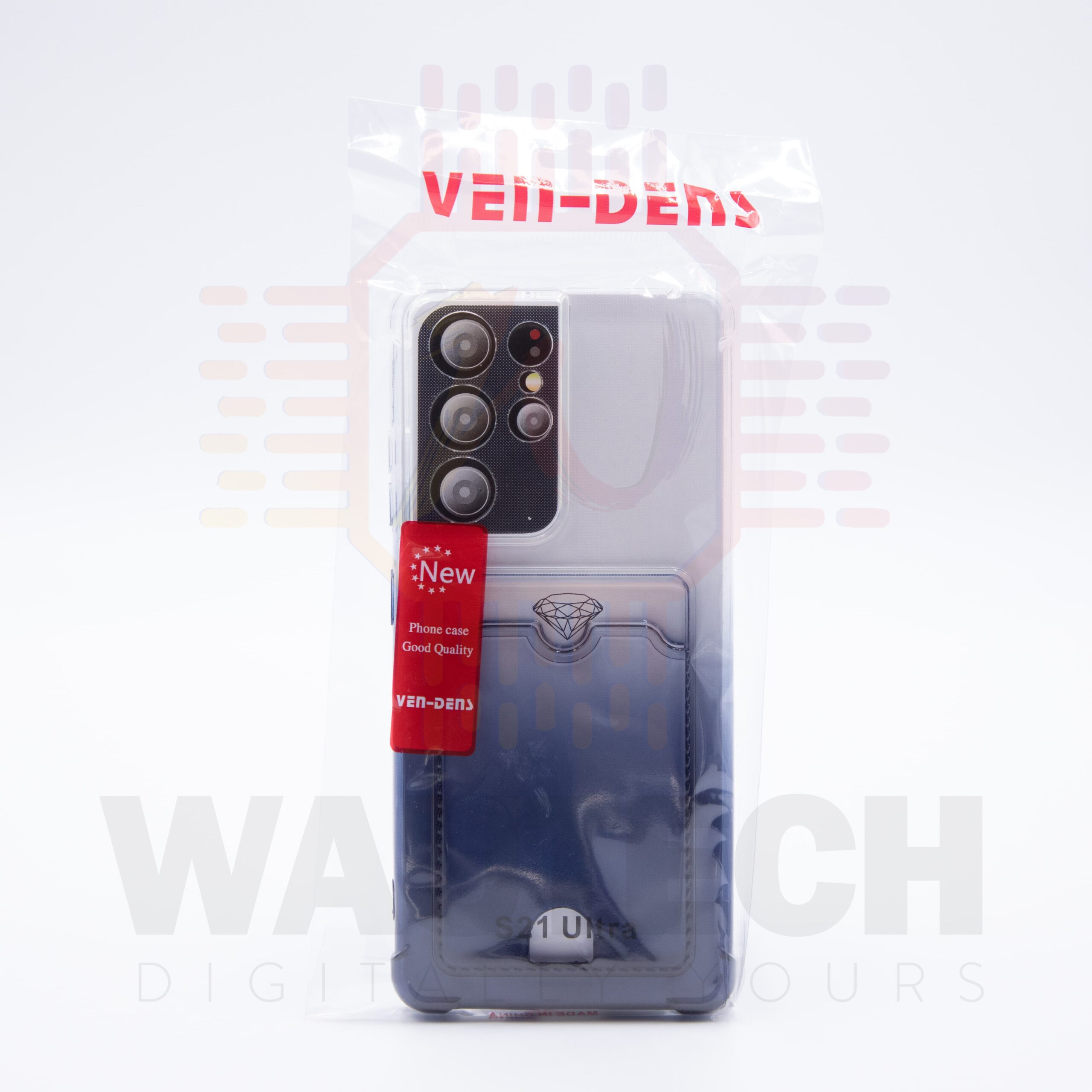 VEN-DENS-Samsung-Galaxy-S21-Ultra-Case-with-Card-Slot-Black-Clear-Back2-Wautec