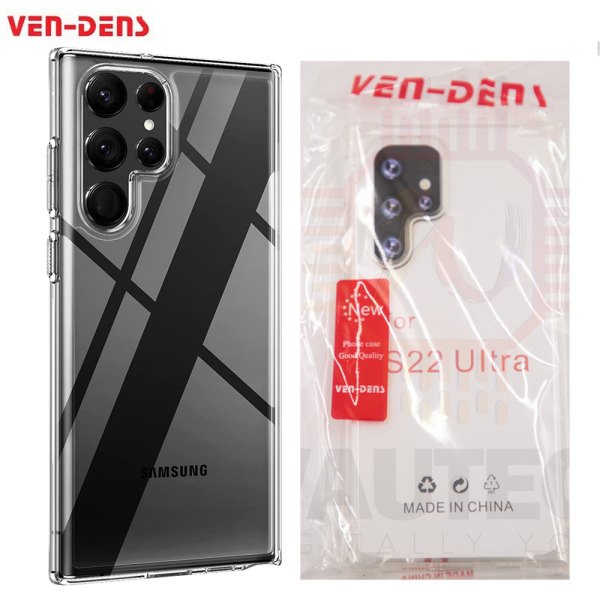 Ven-Dens Samsung Galaxy S22 Ultra TPU Clear Case Protective Cover with Reinforced Corners – Clear3