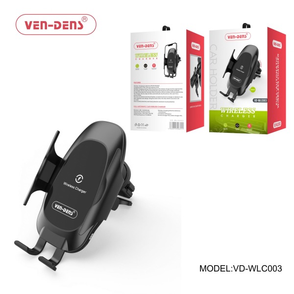 Ven-Dens Wireless Charger Car Holder (VD-WLC0003) - Black1