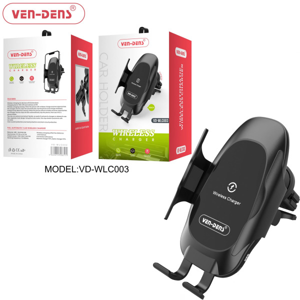 Ven-Dens Wireless Charger Car Holder (VD-WLC0003) - Black3