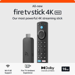 Amazon Fire TV Stick 4K Max Supports Wi-Fi 6E - Black1