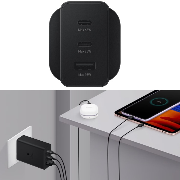 Samsung Galaxy Official 65W Trio Super Fast 2.0 Travel Adapter- Black4