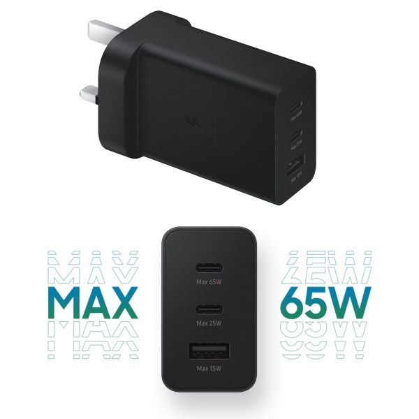 Samsung Galaxy Official 65W Trio Super Fast 2.0 Travel Adapter- Black5