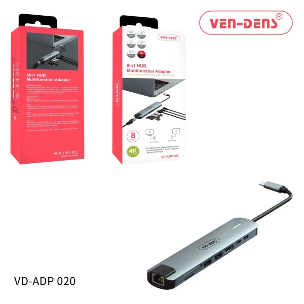 Ven-Dens 8in1 Multifunction Adapter1 (VD-ADP-020)