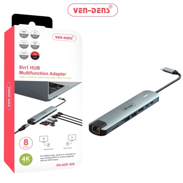 Ven-Dens 8in1 Multifunction Adapter4 (VD-ADP-020)