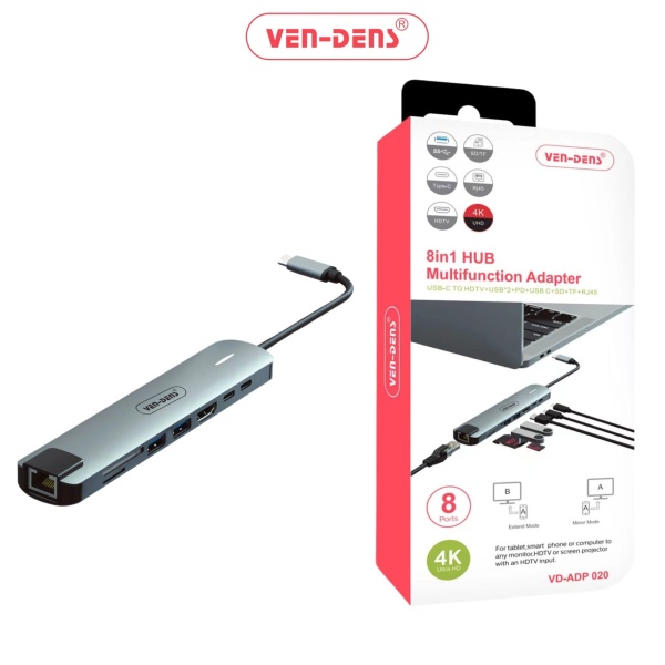 Ven-Dens 8in1 Multifunction Adapter5 (VD-ADP-020)