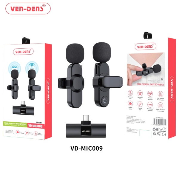 Ven-Dens Wireless Dual Microphone Type C Plug12 (VD-MIC009)