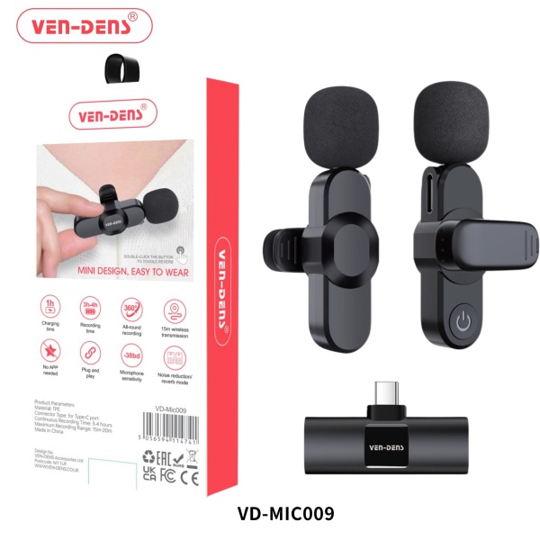 Ven-Dens Wireless Dual Microphone Type C Plug8 (VD-MIC009)