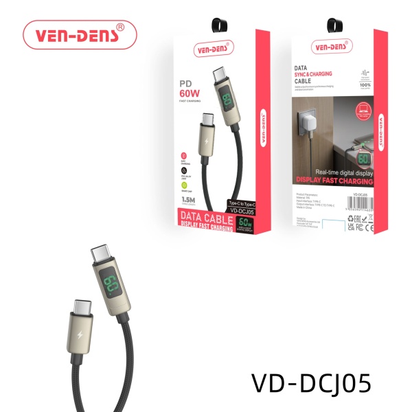 Ven-Dens 60W Type C to Type C Display Charging Cable1 (VD-DCJ05)