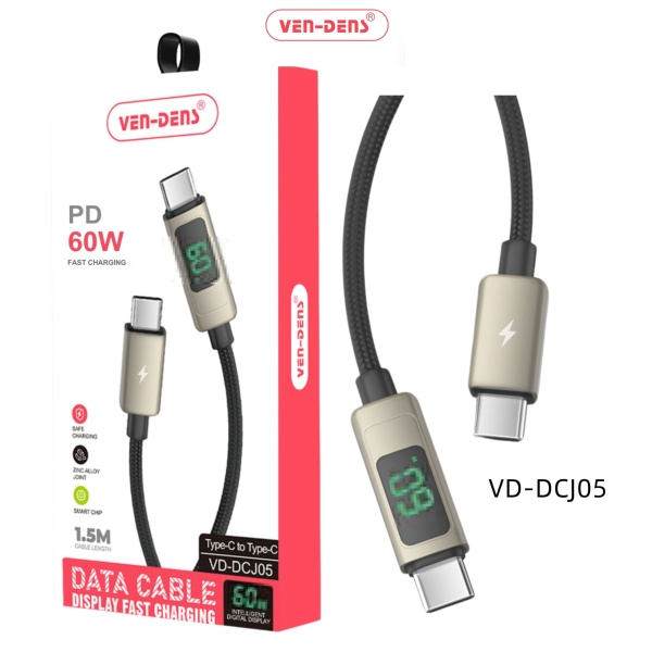 Ven-Dens 60W Type C to Type C Display Charging Cable10 (VD-DCJ05)