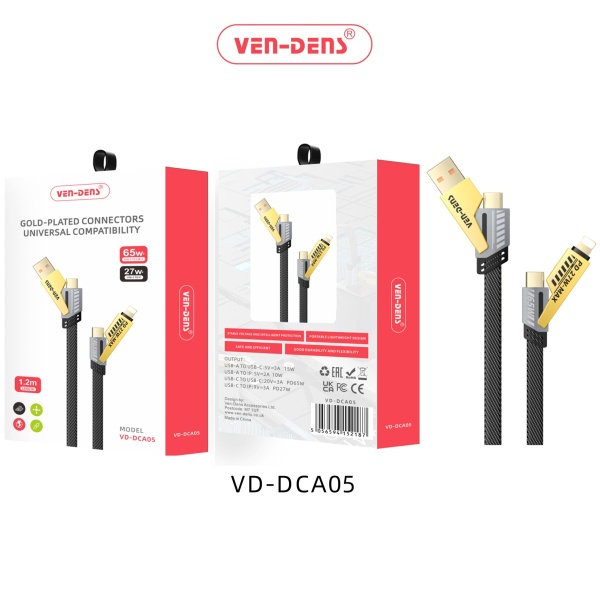 Ven-Dens Samsung Galaxy 4in1 Gold Plated Type C Cable10 (VD-DCA05)