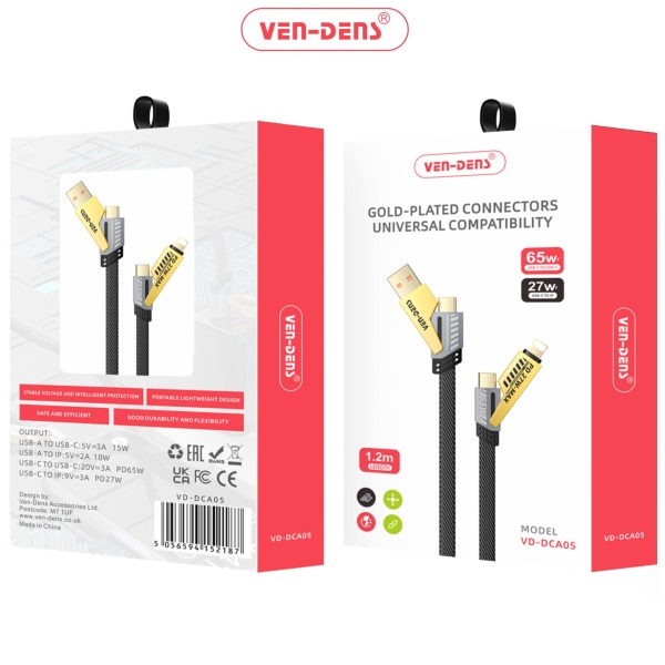 Ven-Dens Samsung Galaxy 4in1 Gold Plated Type C Cable2 (VD-DCA05)