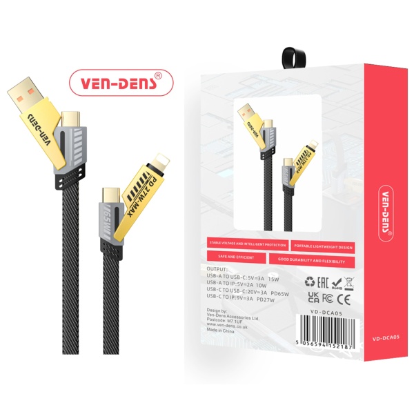 Ven-Dens Samsung Galaxy 4in1 Gold Plated Type C Cable5 (VD-DCA05)